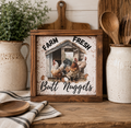 Farm Fresh Butt Nuggets Sign | Funny Chicken Decor | Rustic 