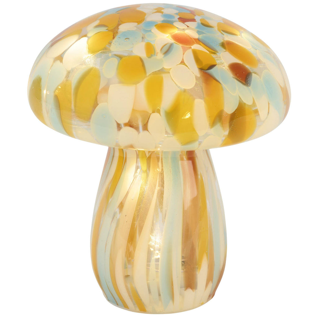 Lighted Brown Swirl Mushroom Sitter