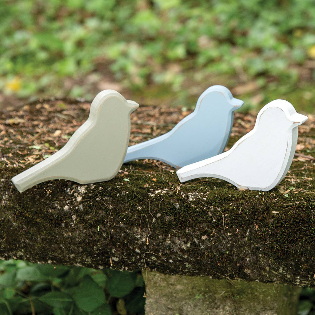 Distressed Chunky Wooden Spring Bird, 3 Assorted