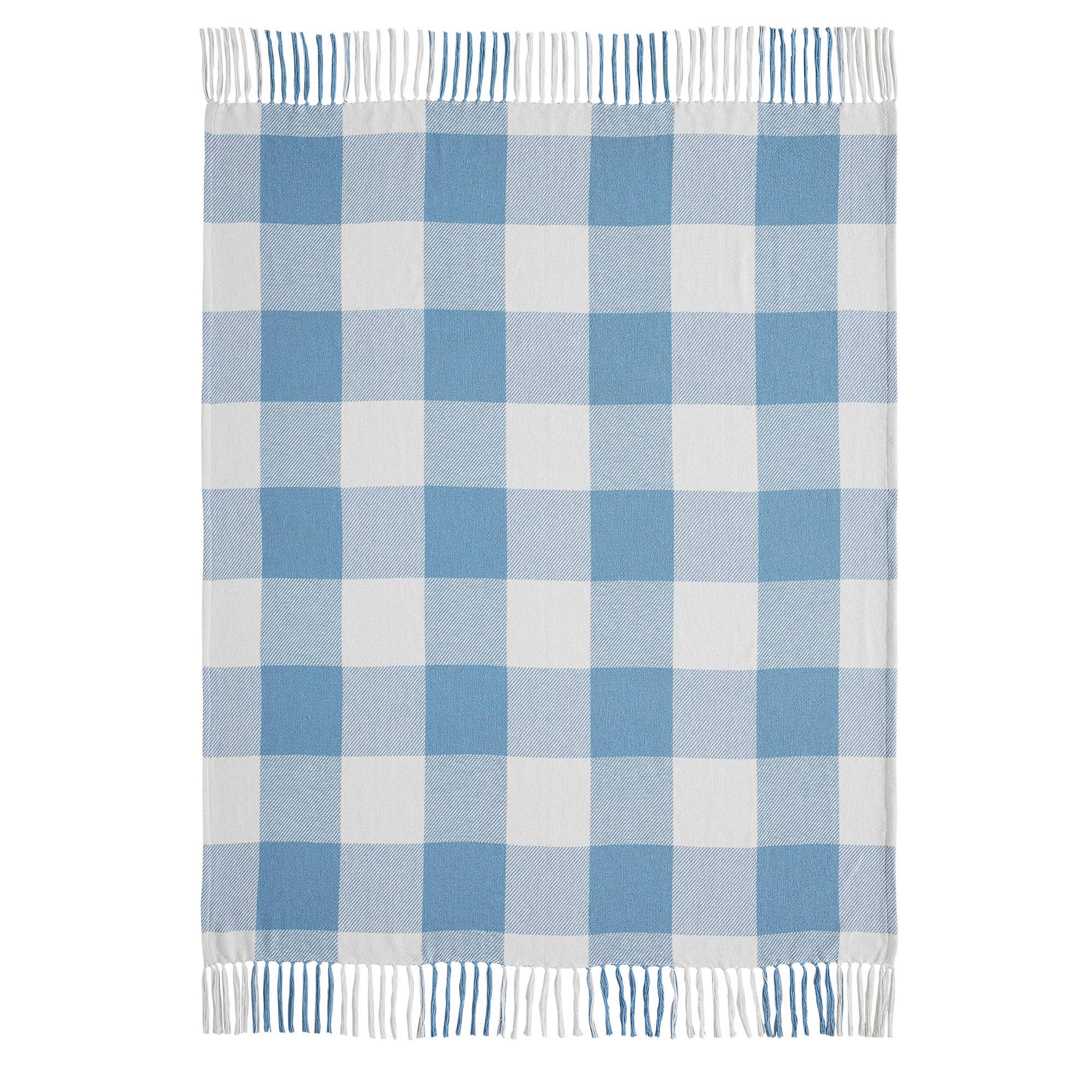Annie Blue Buffalo Check Woven Throw 50x60