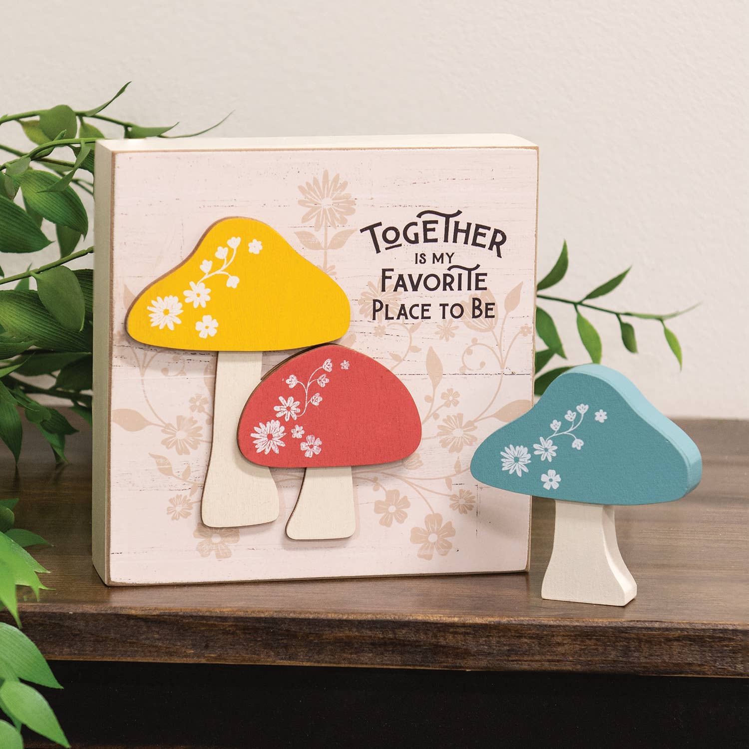 3/Set - Mini Chunky Floral Mushroom Sitters