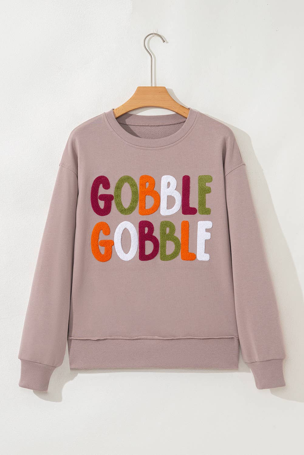 LDC GOBBLE Letter Graphic Thanksgiving Shift Sweatshirt