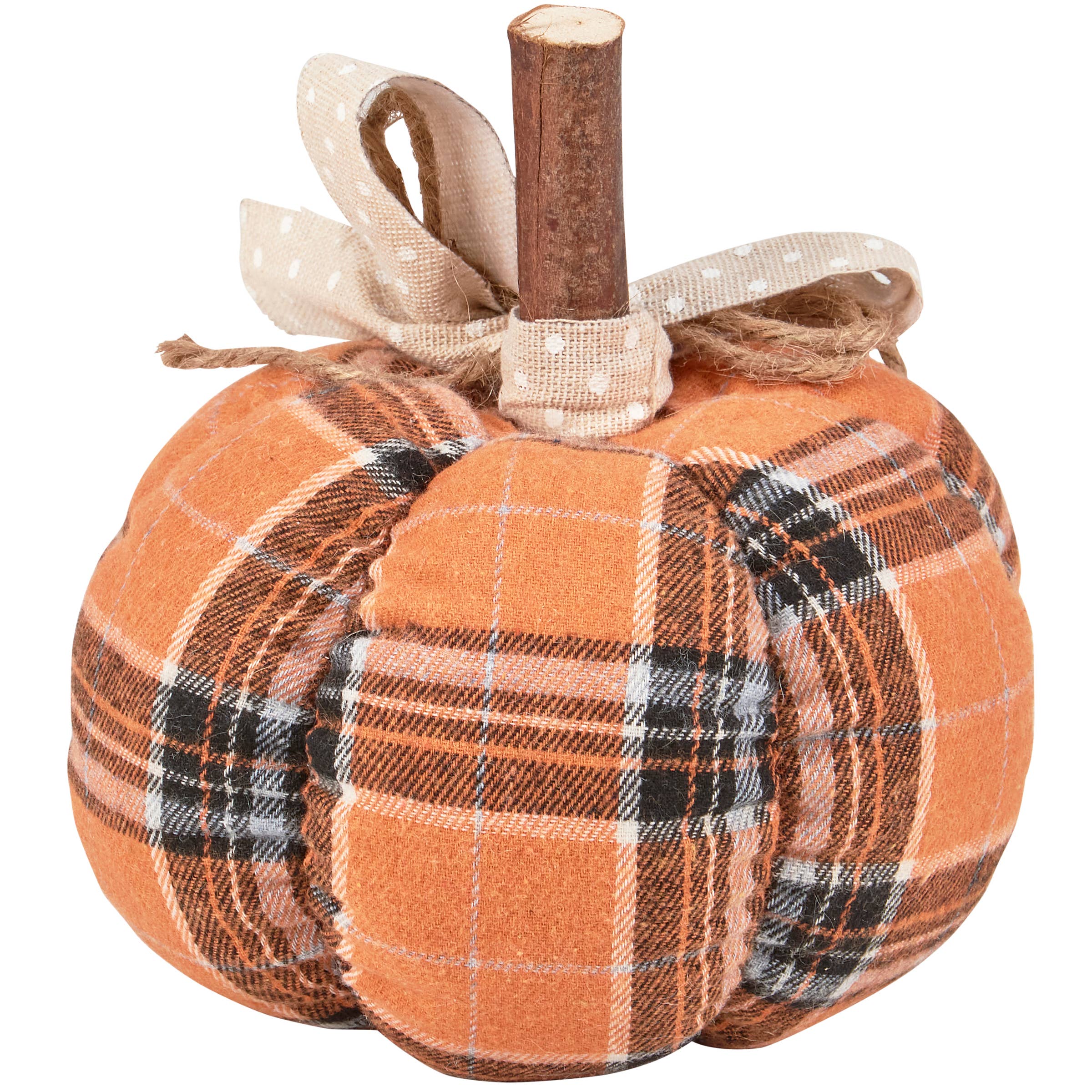 Small Orange Plaid Pumpkin