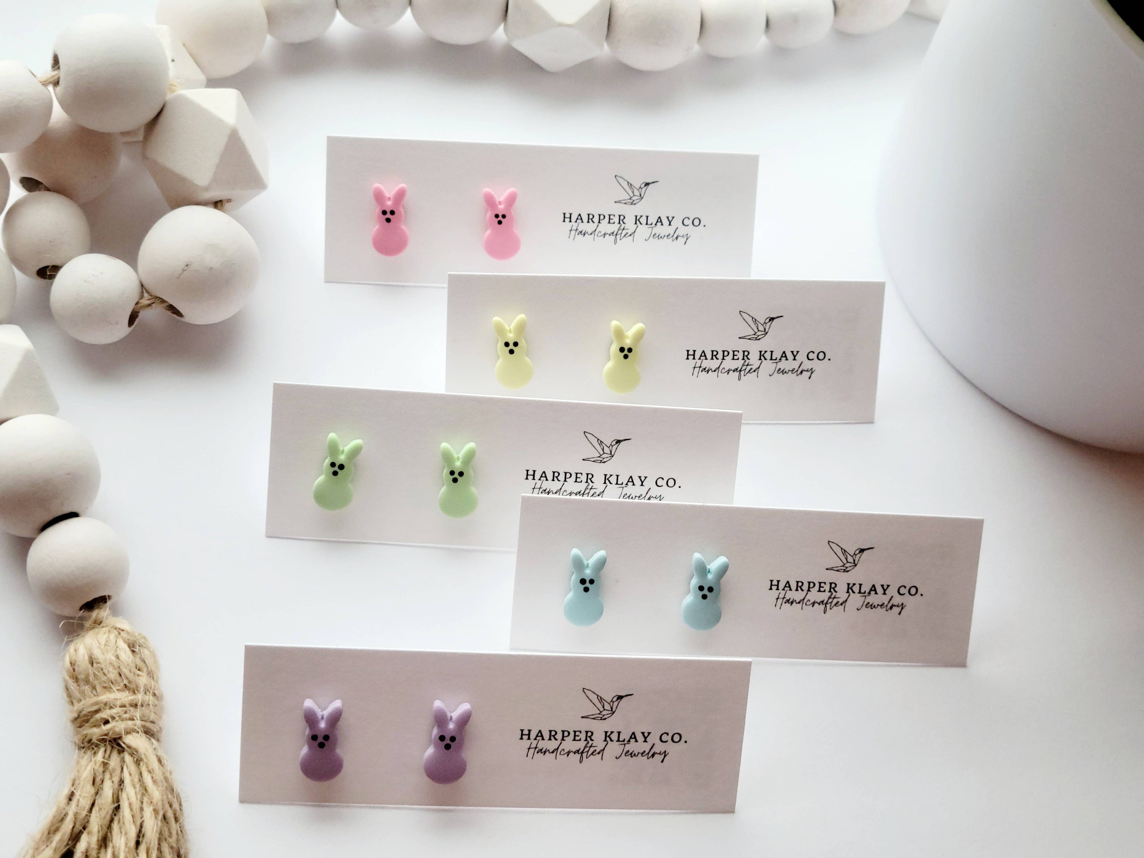 The Bunny Studs- Polymer Clay Easter Studs