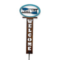 Lake Welcome sign garden stake lawn stake cabin gift spring