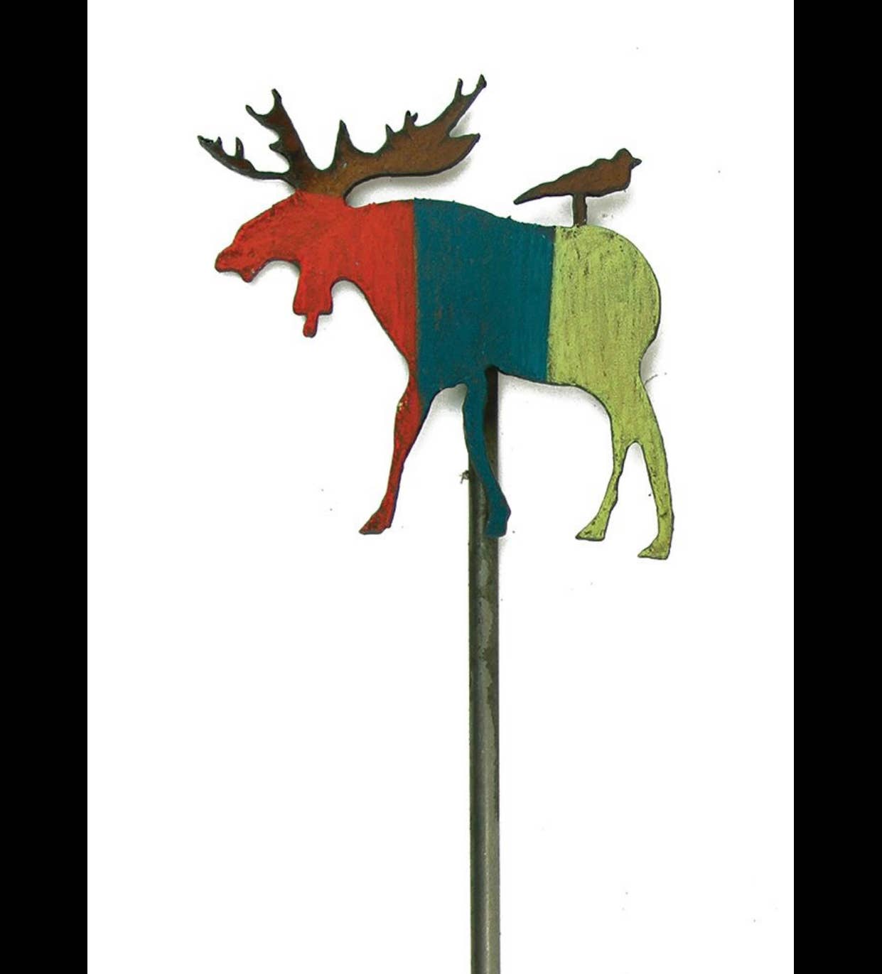 Moose Plant Stake lodge gifts rustic metal sign eco friendly