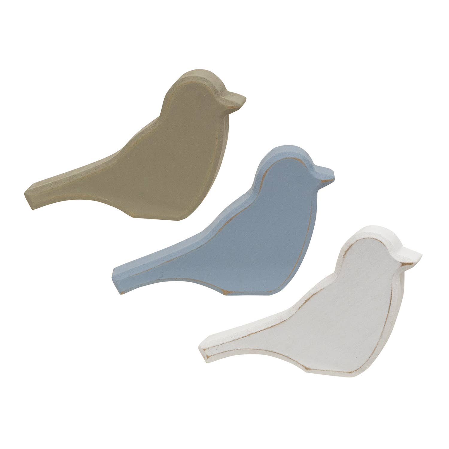 Distressed Chunky Wooden Spring Bird, 3 Assorted