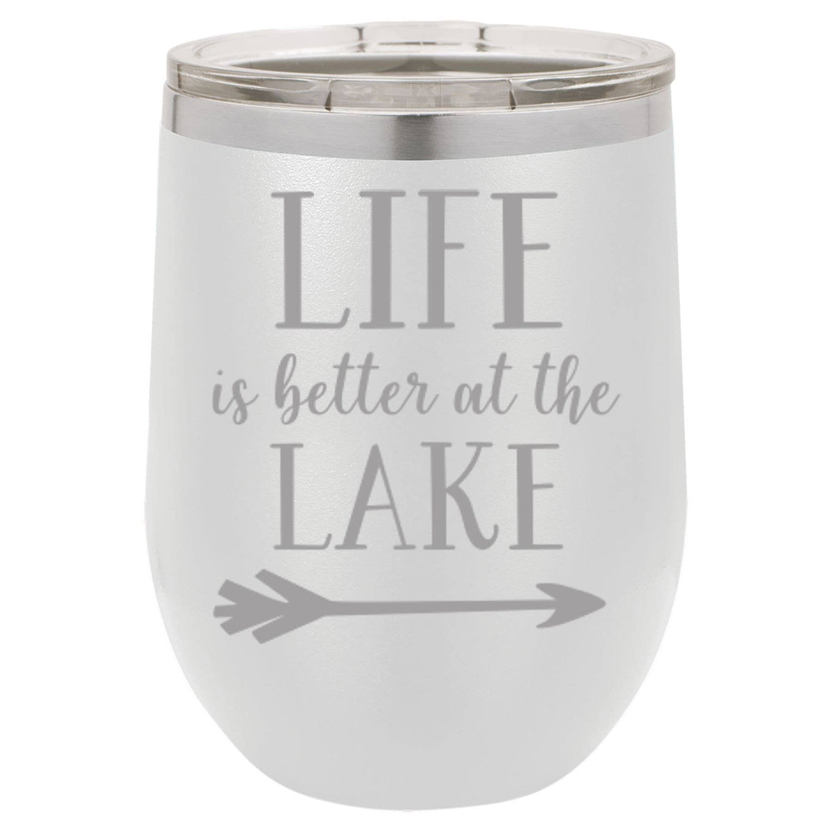 Insulated Wine Tumbler - 'Life Is Better At The Lake' - 12 oz.