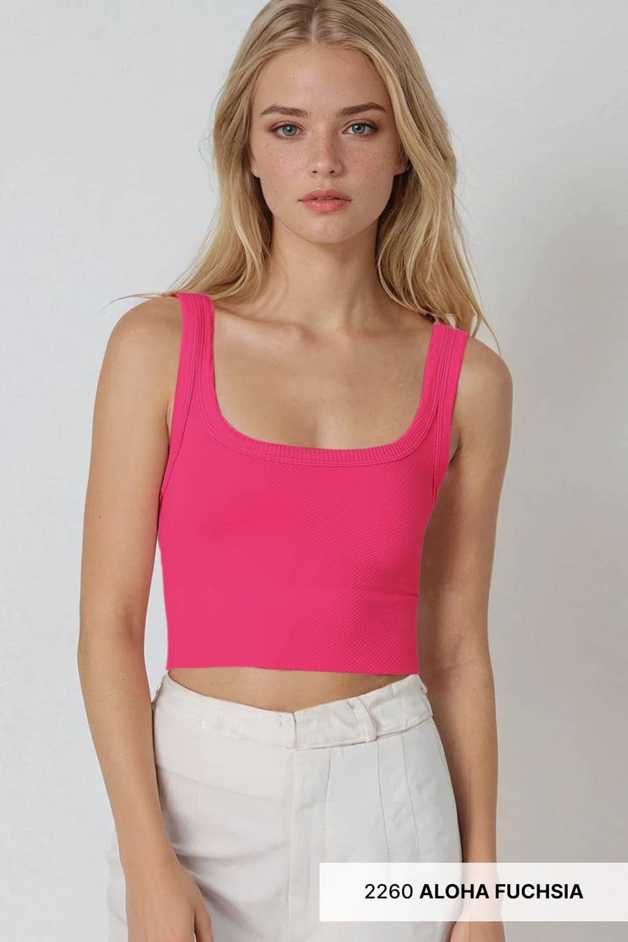 Chevron Ribbed Crop Top - Pale Banana