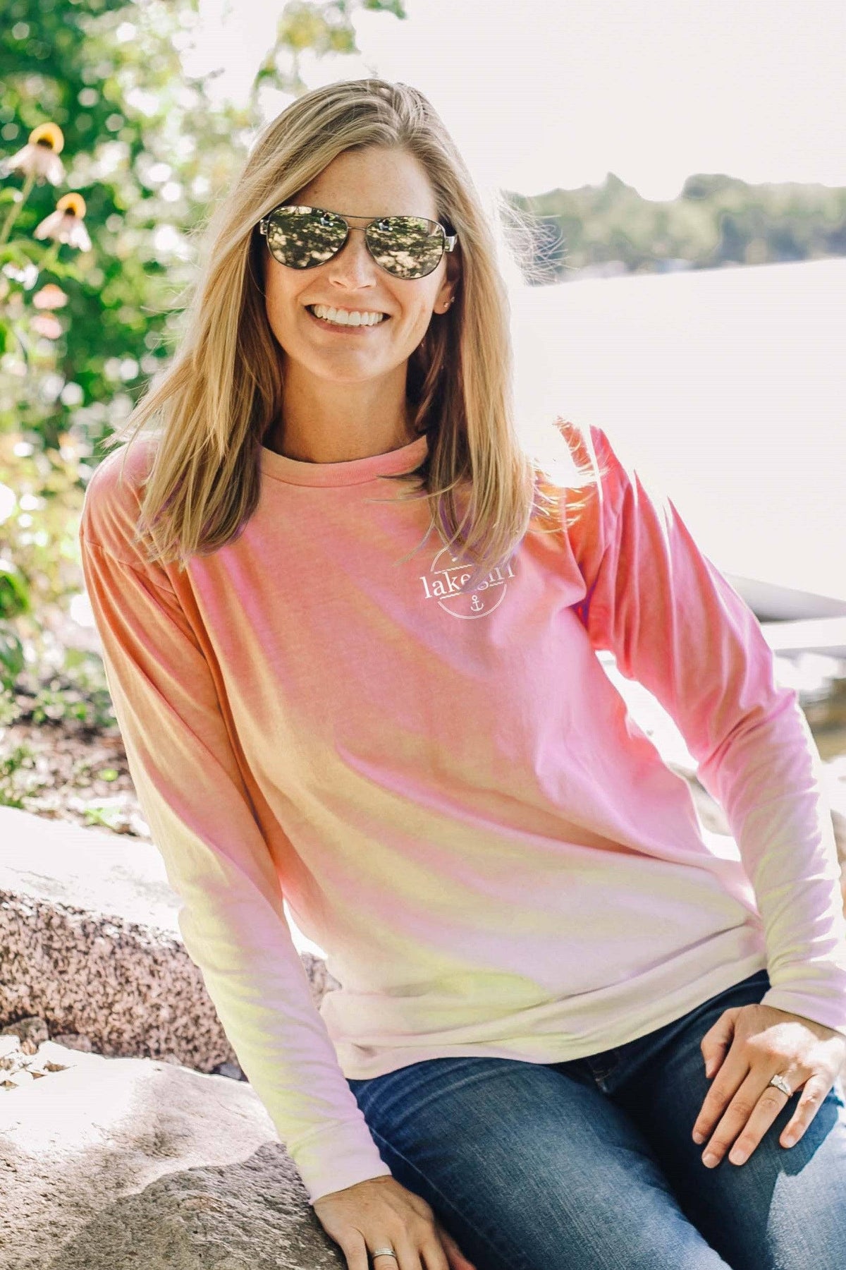 Ombre Striped Rope Circle Long Sleeve