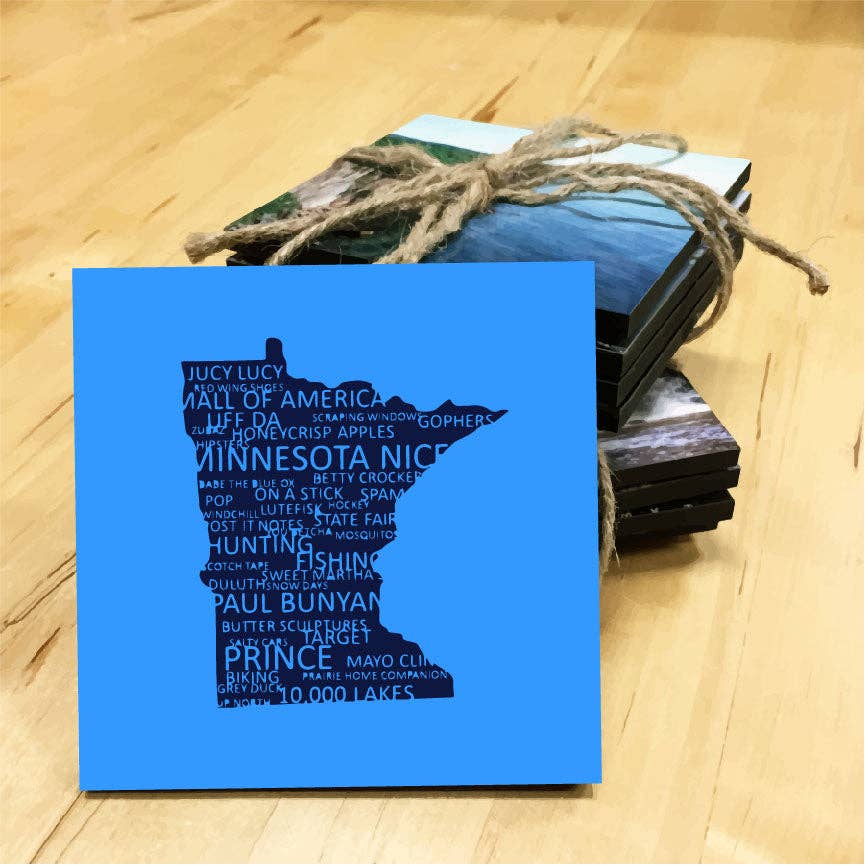 Everything Minnesota Wooden Coaster