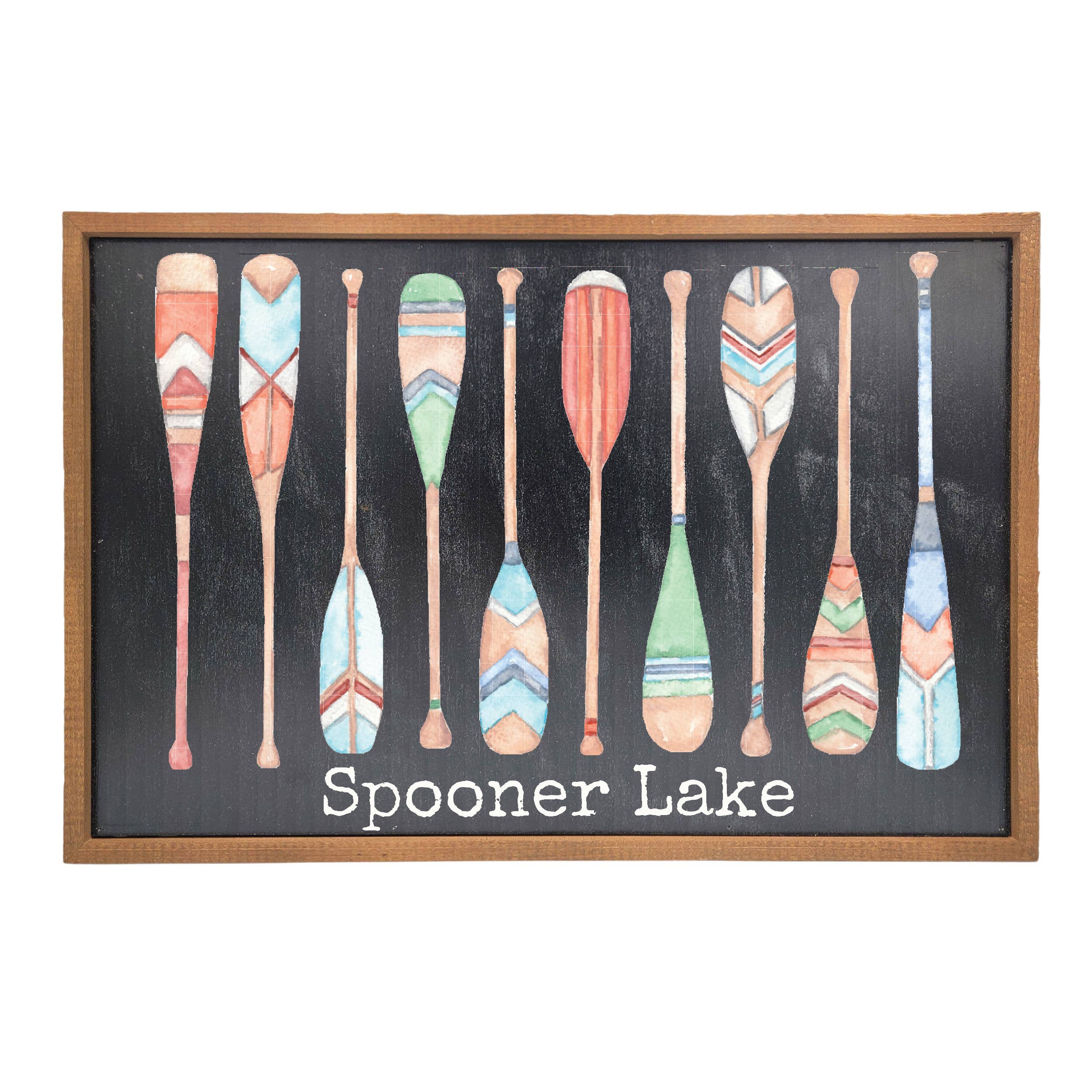 18X12 Custom Lake Sign With Paddles - River Sign