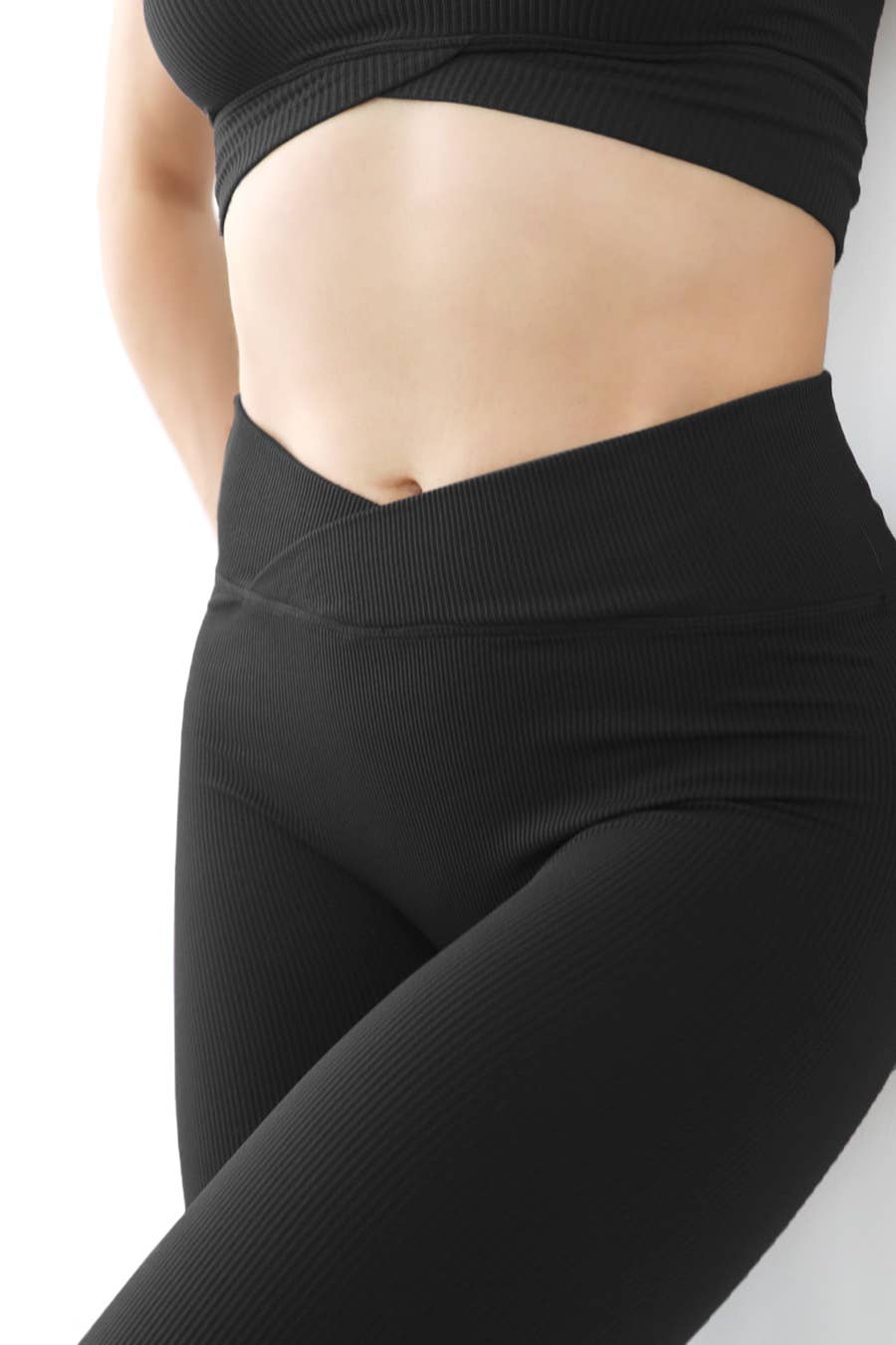 NB8110 - Ribbed Crossover Waistband Leggings