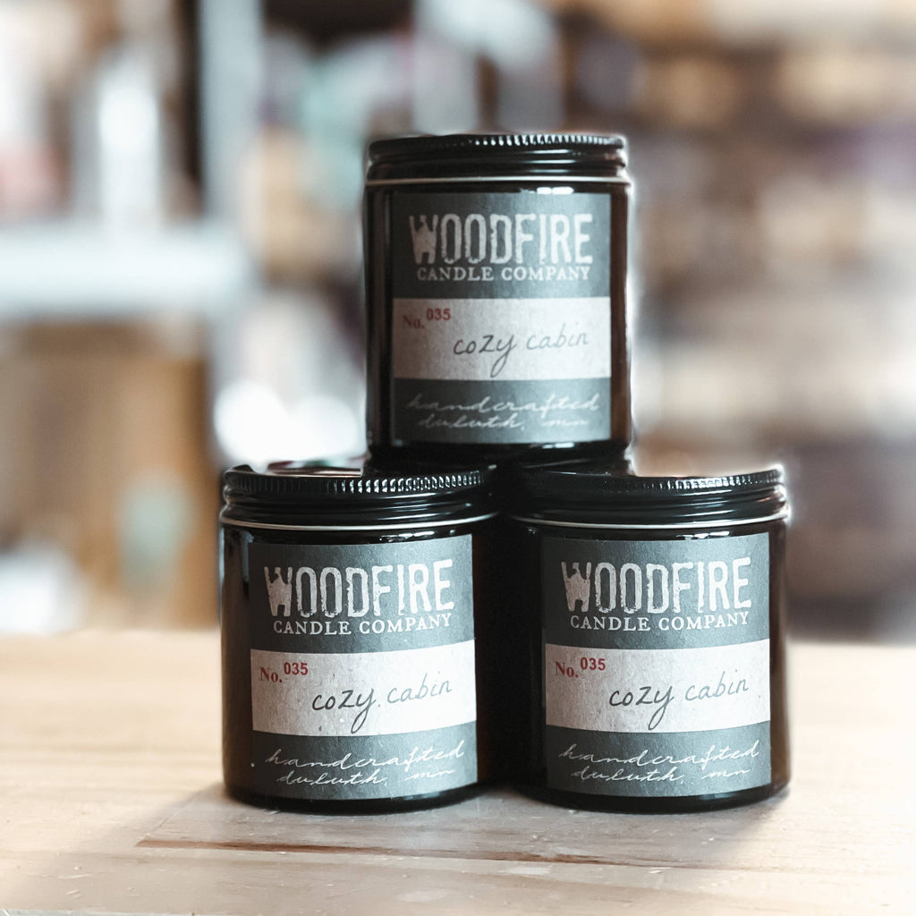Mini Amber Wood Wick Soy Candle - Salted Caramel Honeycrisp