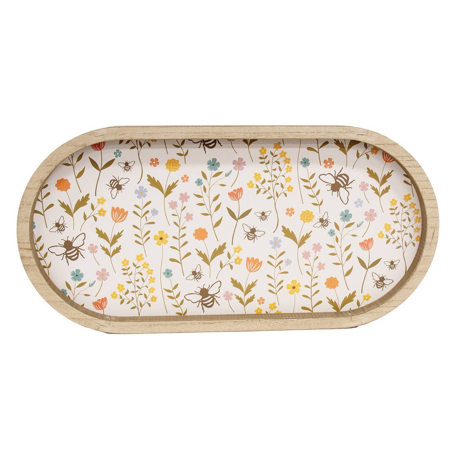 Bee Flower Oval Tray