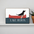 Dog Canoe Personalized Block Sign - Lake Tetonka or Lake Sakatah