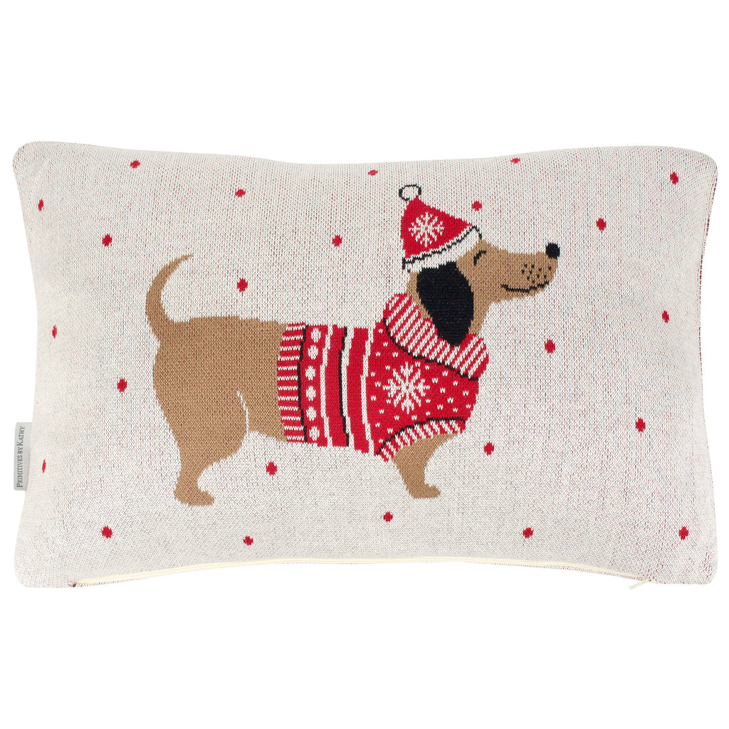 Winter Dachshund Pillow