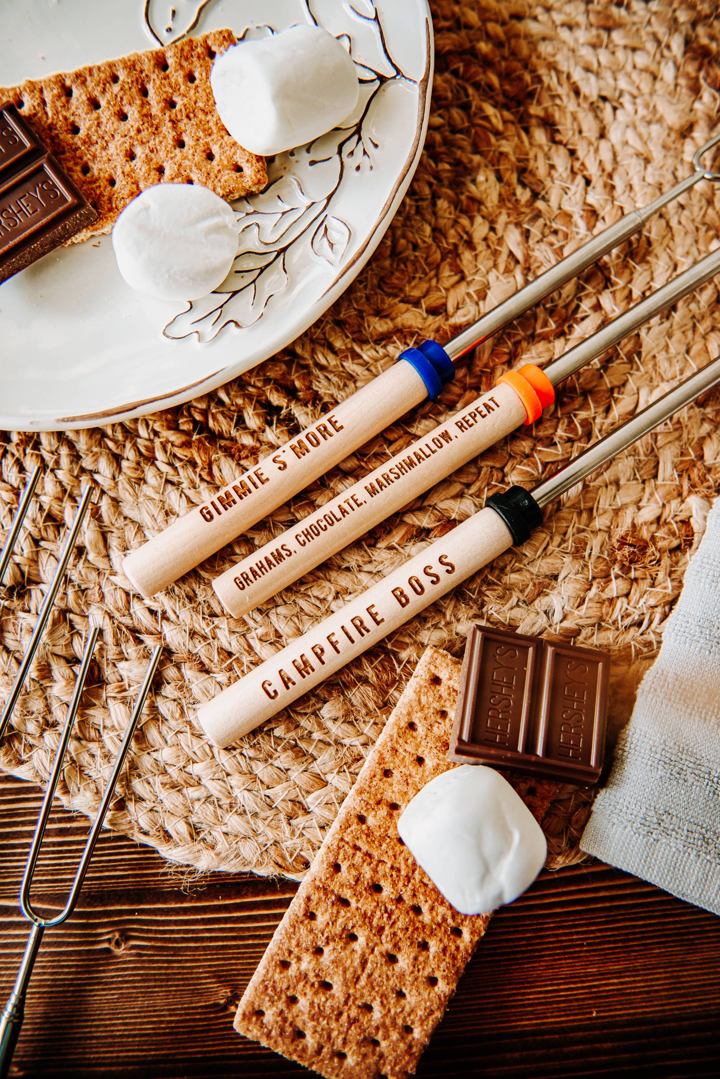 Engraved Campfire Roasting Fork - Fire Pit Marshmallow Fork