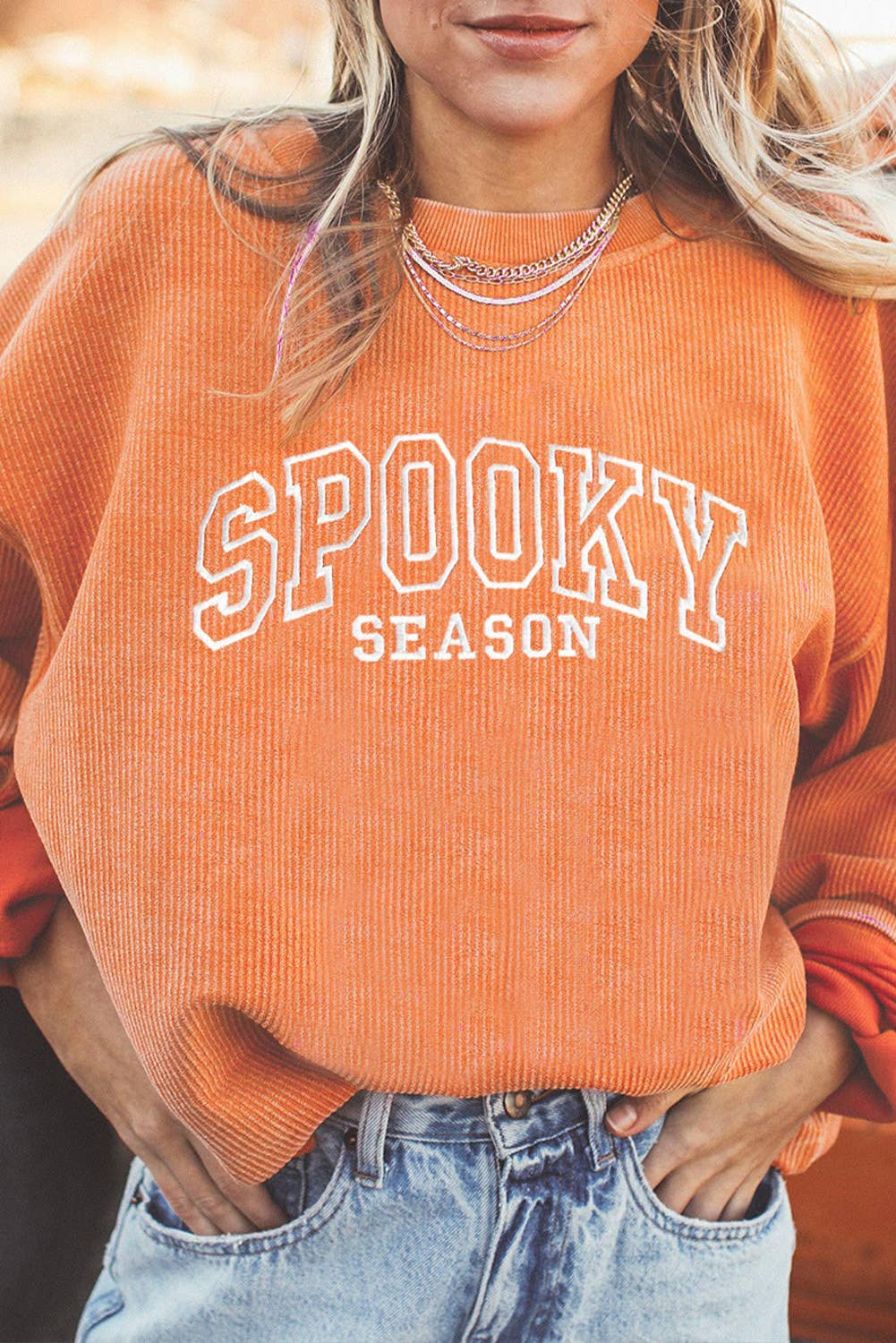 SPOOKY SEASON Embroidered Halloween Graphic Sweatshirt