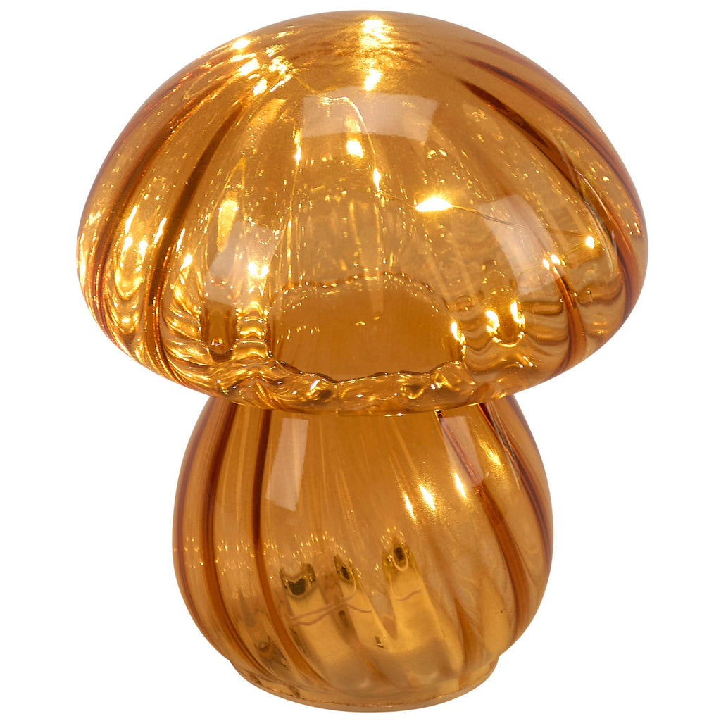 Lighted Orange Mushroom Sitter
