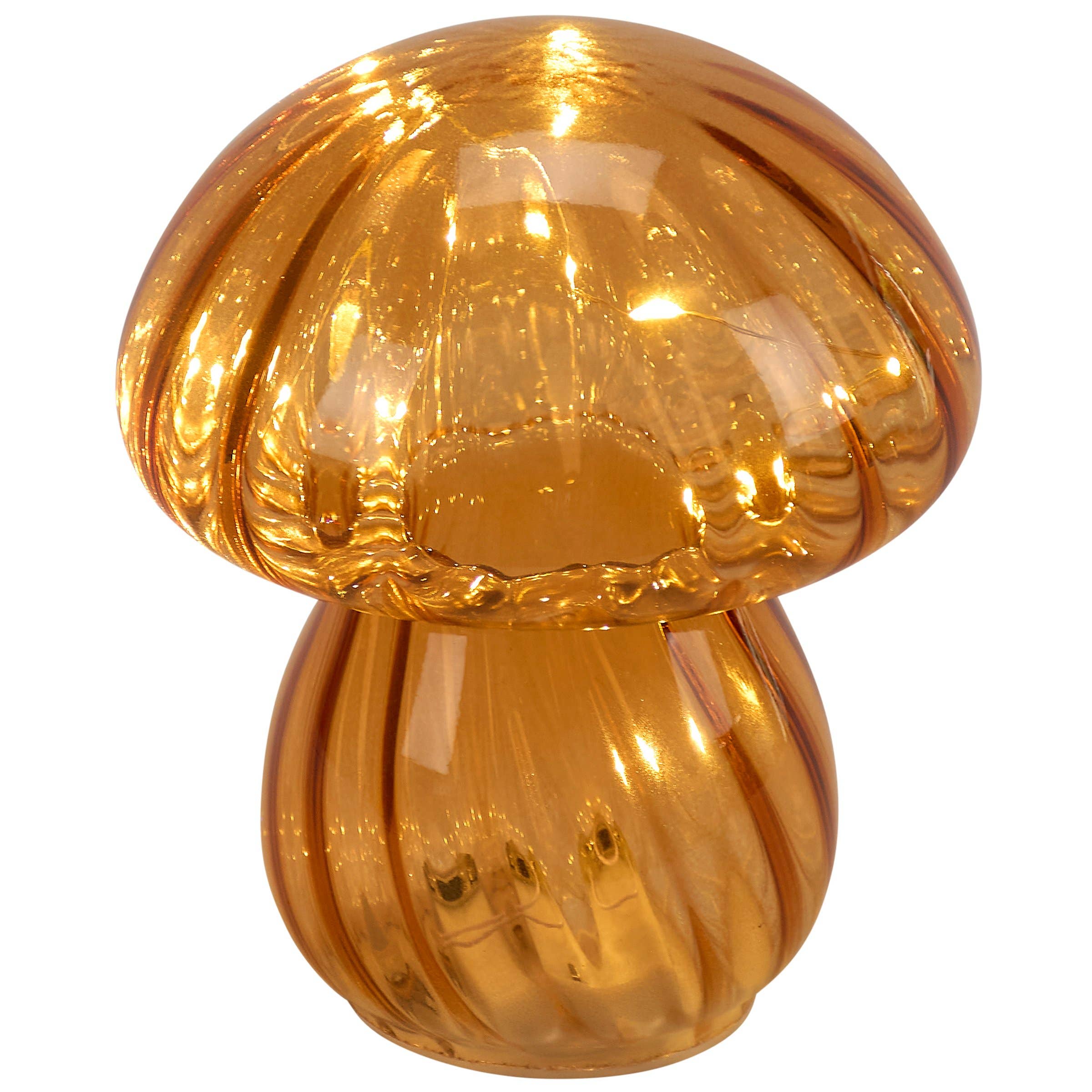 Lighted Orange Mushroom Sitter