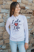 Youth Ringspun Lake Life Plaid Heart Tee