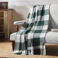 Annie Hunter Green Buffalo Check  Woven Throw 50x60