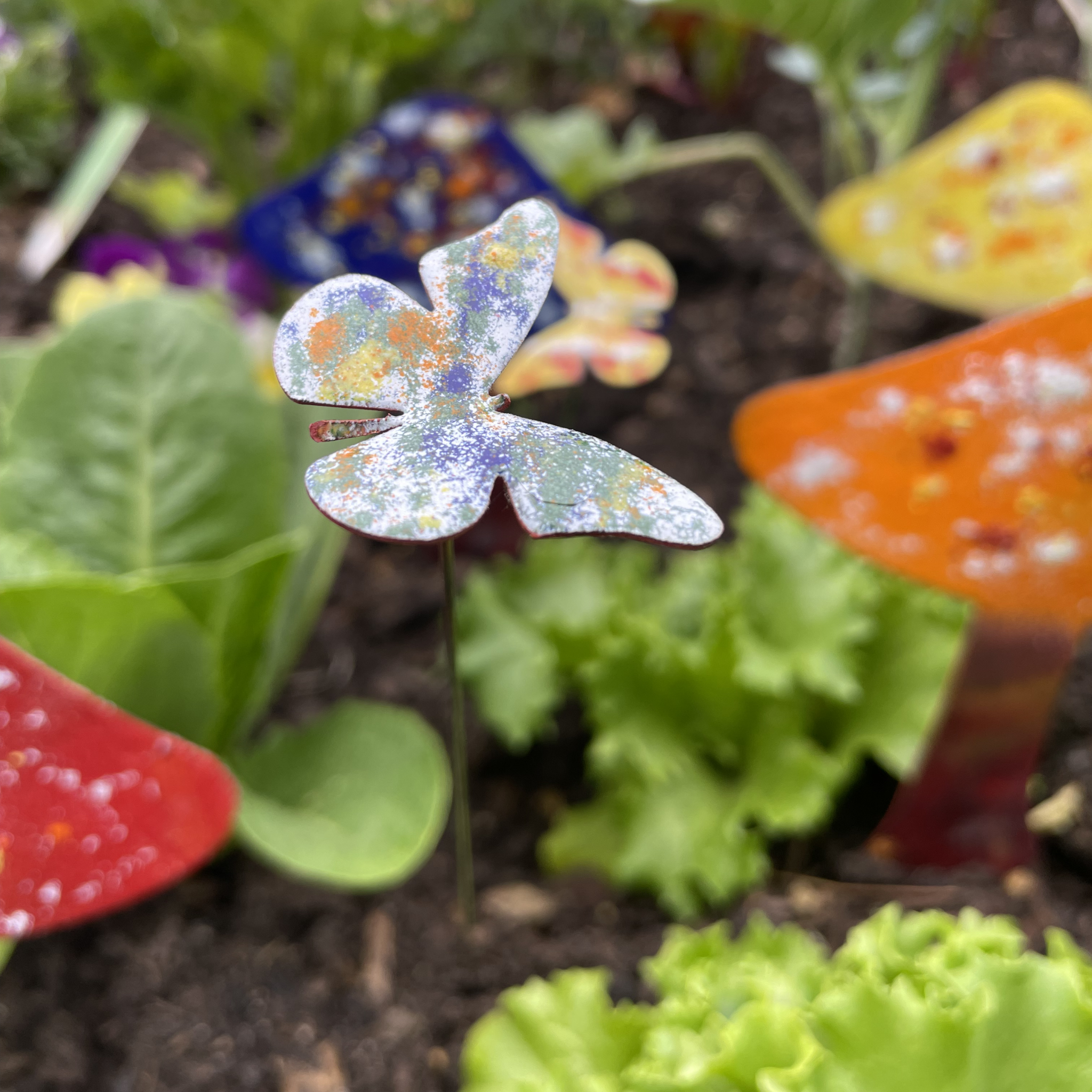 Small Copper Enamel Butterflies