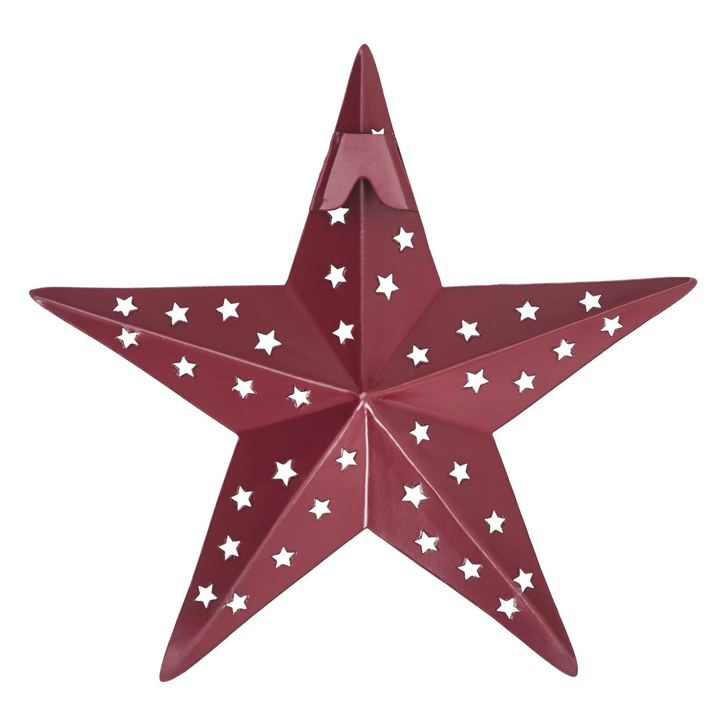 Metal Star Punched Burgundy 6x6
