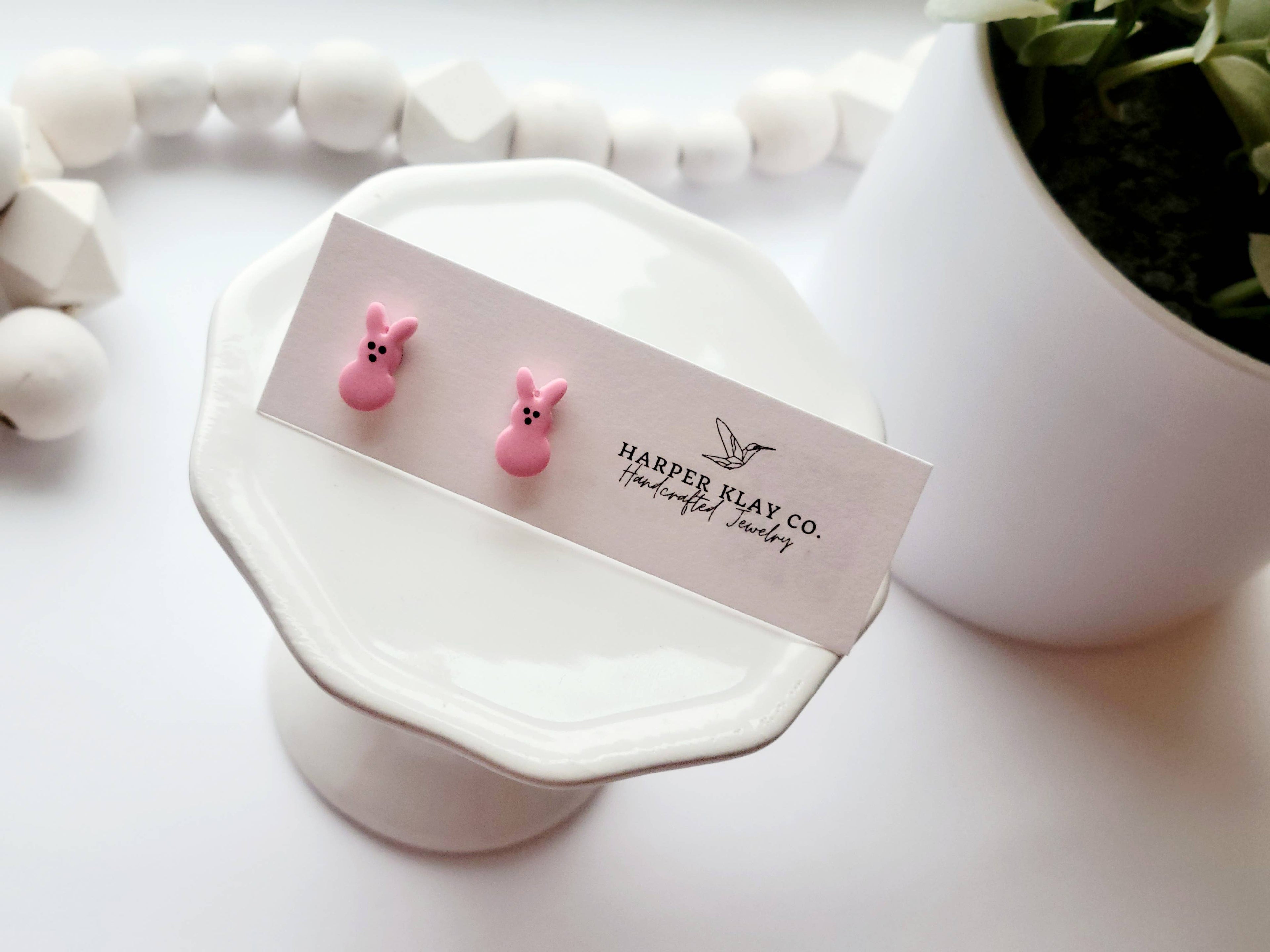 The Bunny Studs- Polymer Clay Easter Studs