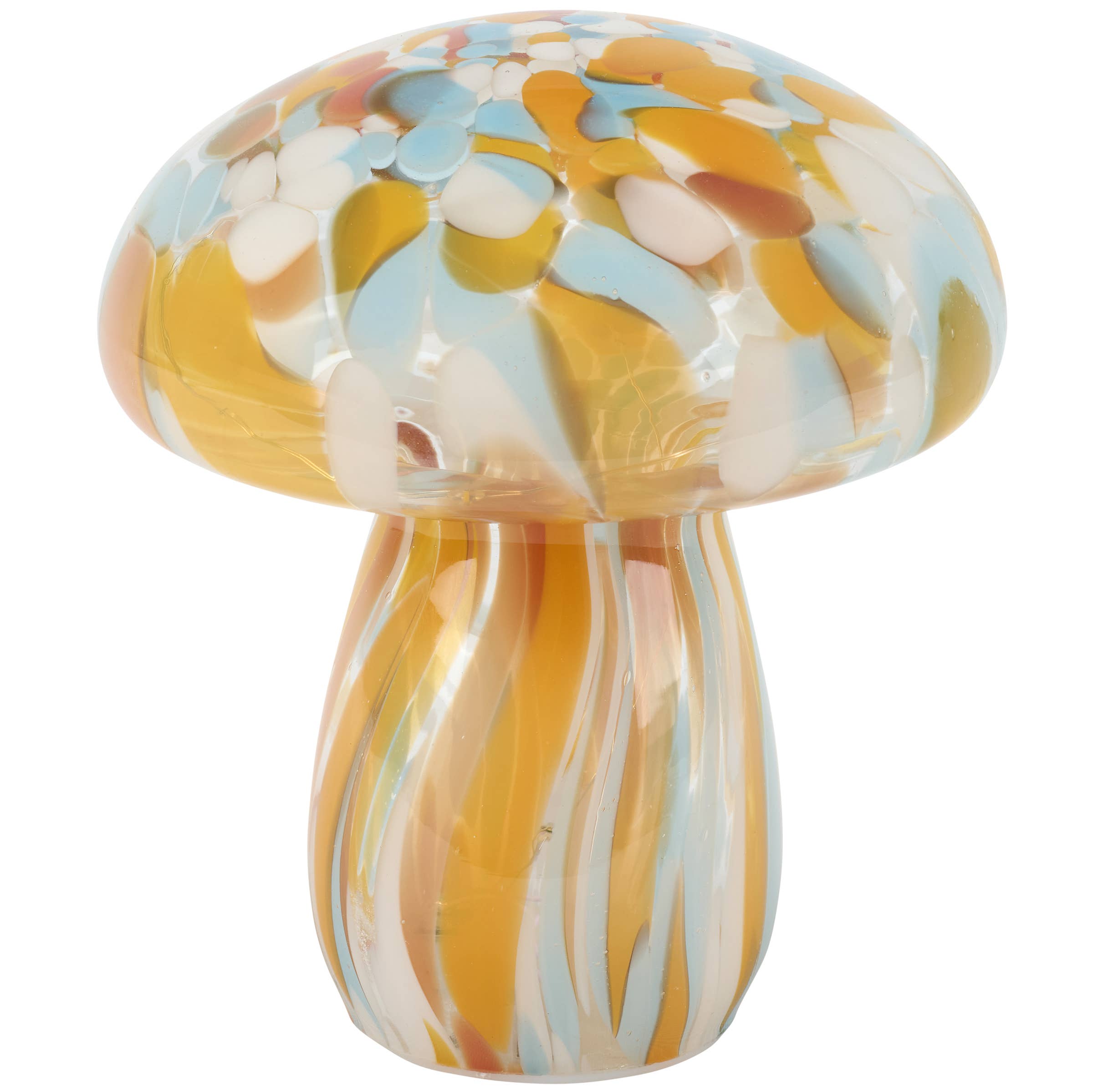 Lighted Brown Swirl Mushroom Sitter