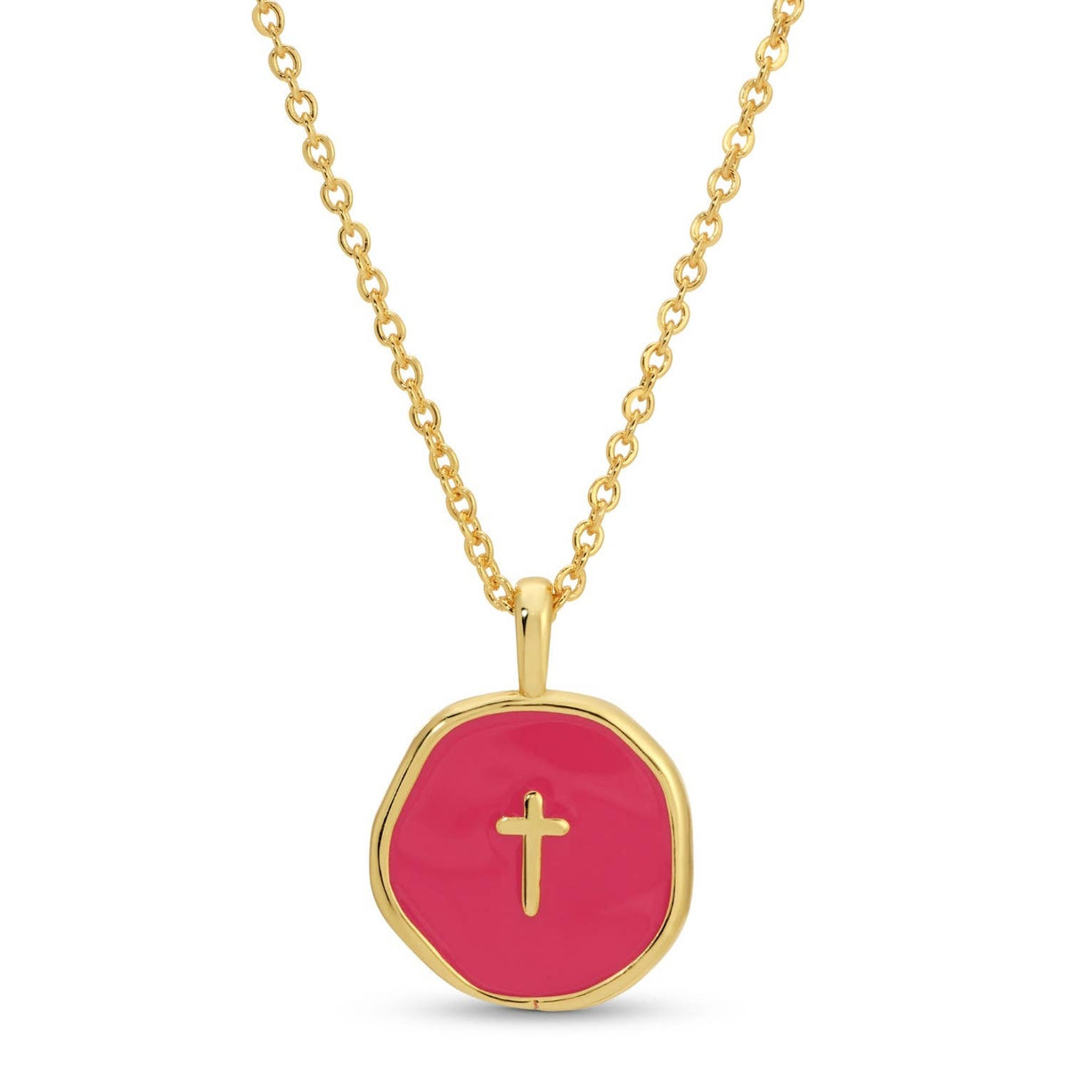 Minimal Cross Medallion Necklace