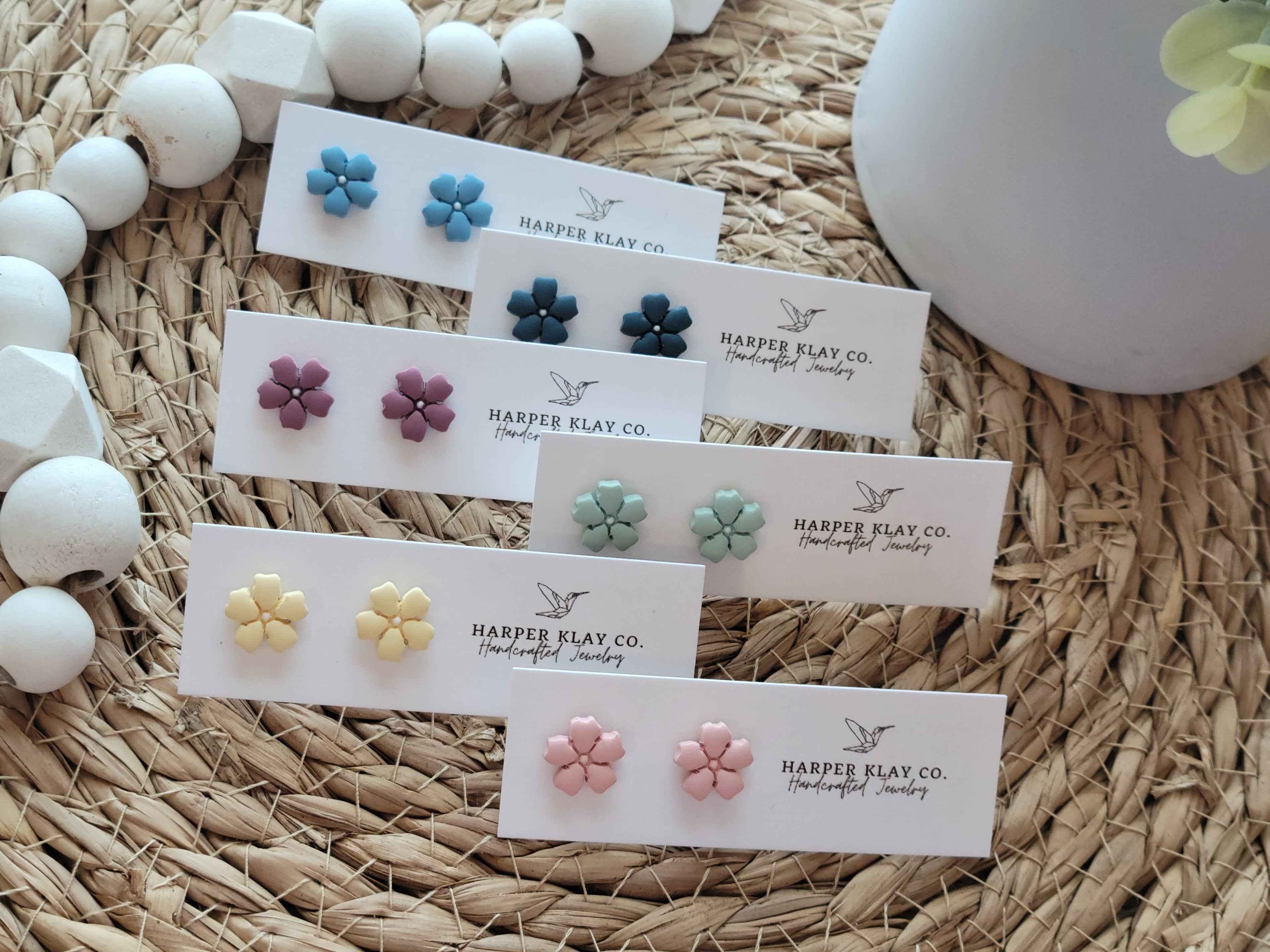 The Flower Studs- Polymer Clay Stud Earrings