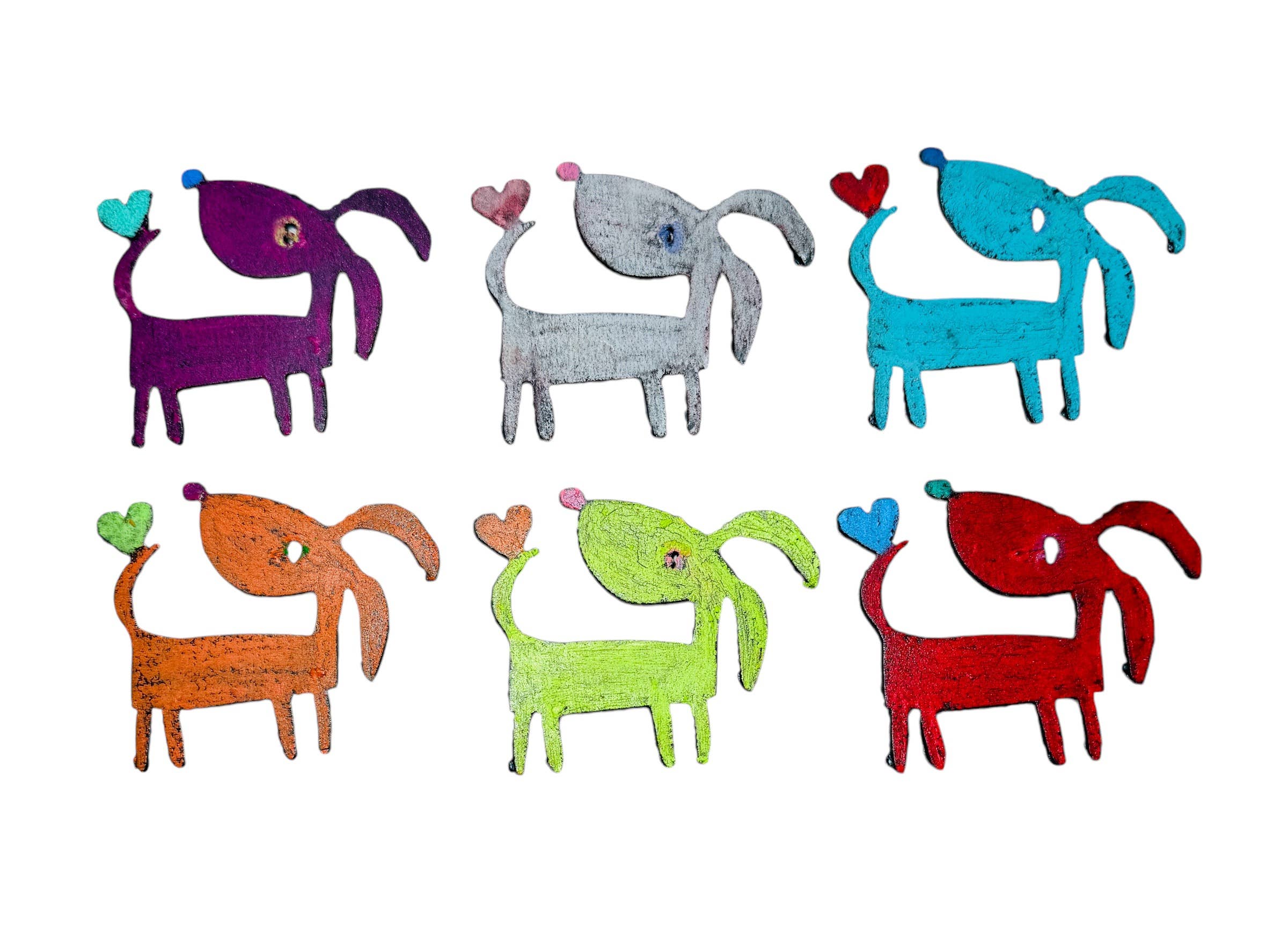 DOG magnet pet sustainable heart cute gifts recycled metal