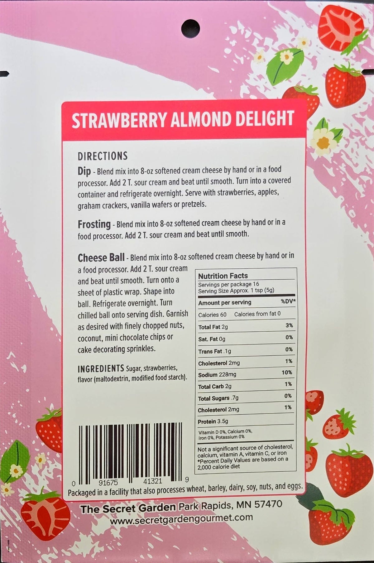 Strawberry Amaretto Dessert Cheeseball-Dip Mix