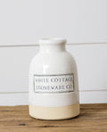 White Cottage Stoneware Small Vase (PC) | SALE