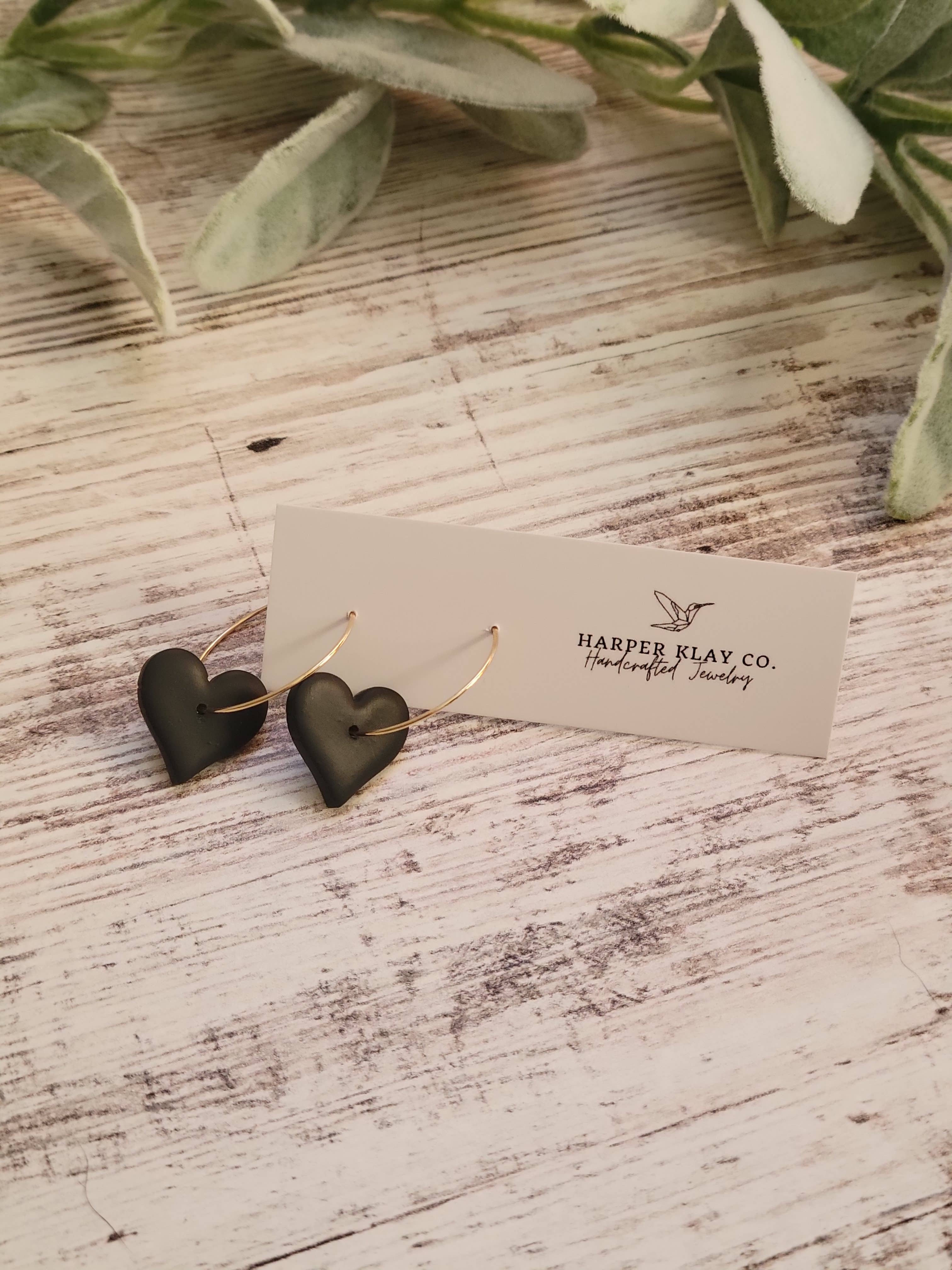 The Heart Hoops- Polymer Clay Hoop Earrings