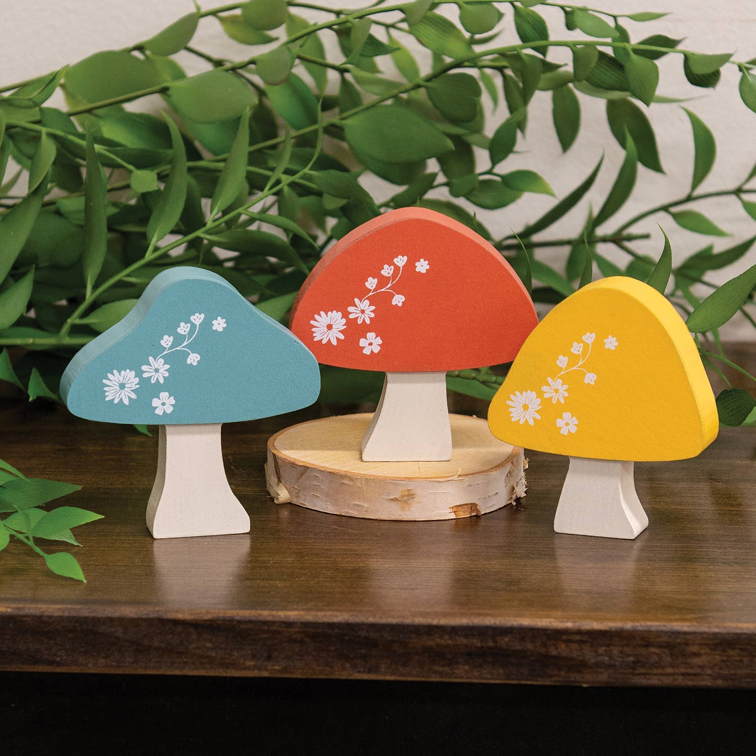 3/Set - Mini Chunky Floral Mushroom Sitters