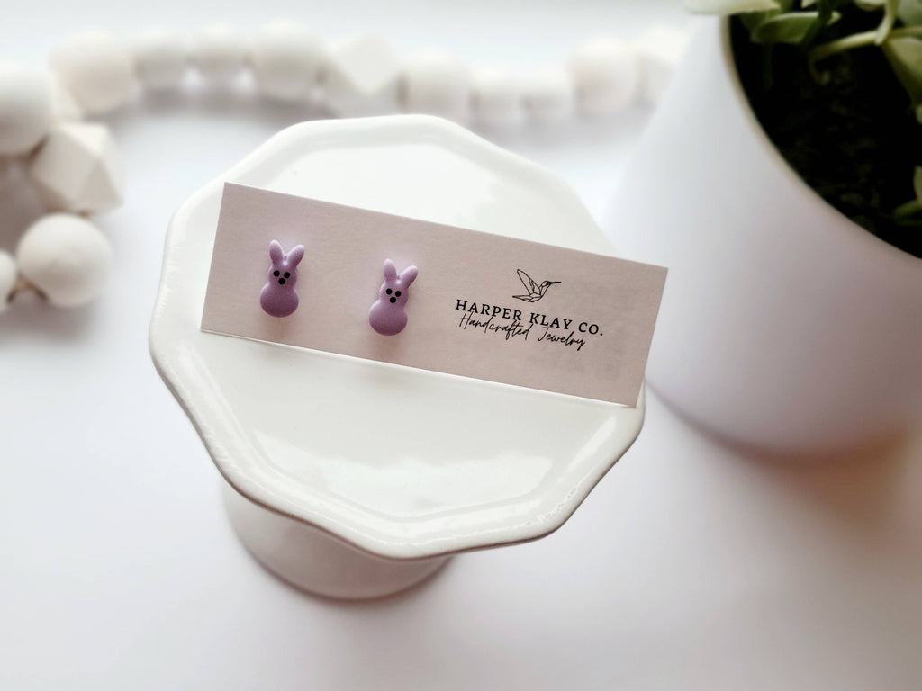 The Bunny Studs- Polymer Clay Easter Studs