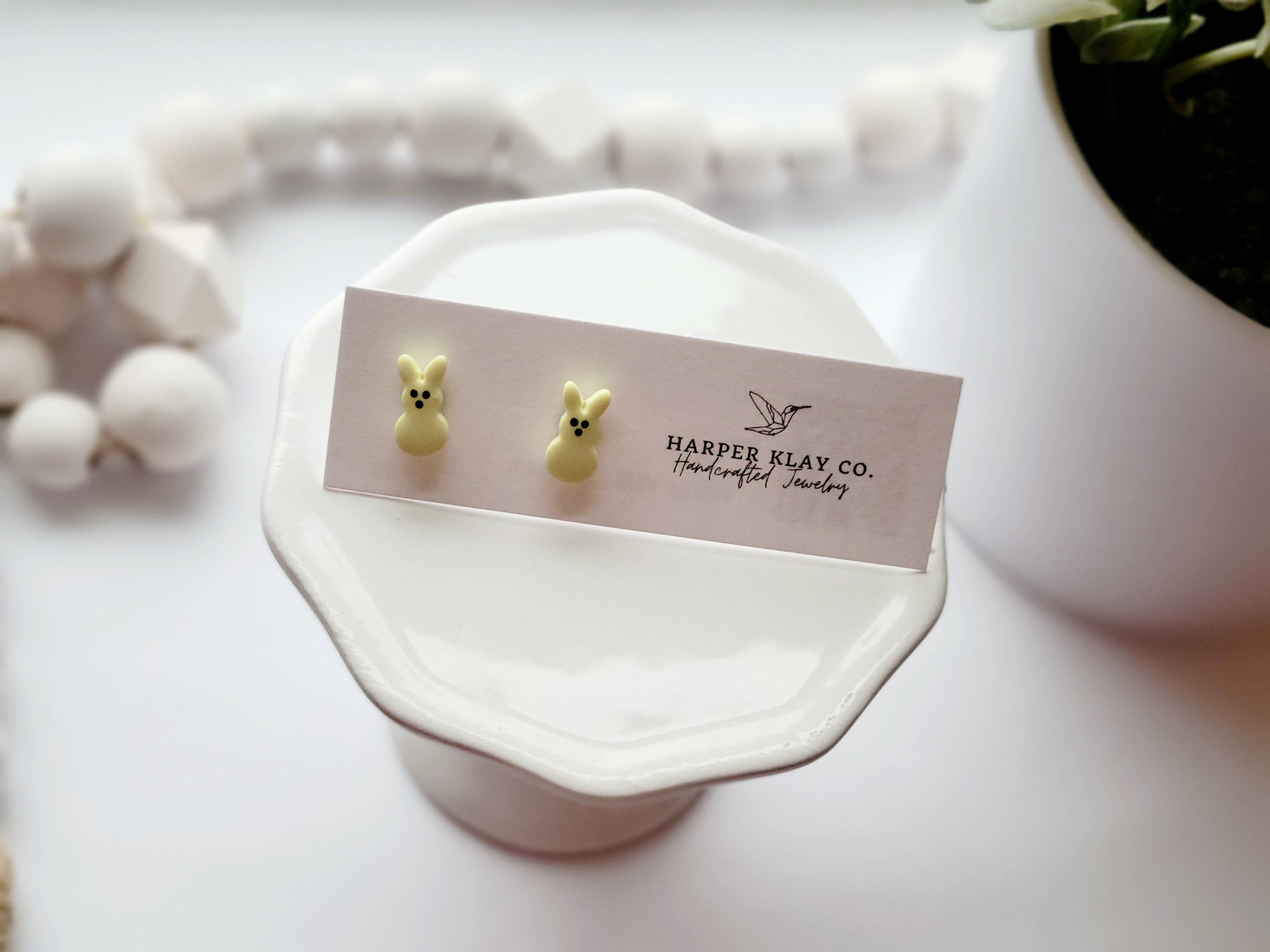 The Bunny Studs- Polymer Clay Easter Studs