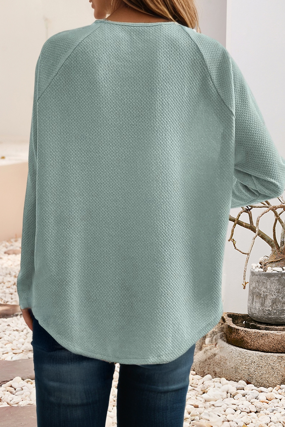 LDC Spring 2026 Textured Raglan Sleeve Knit Loose Top
