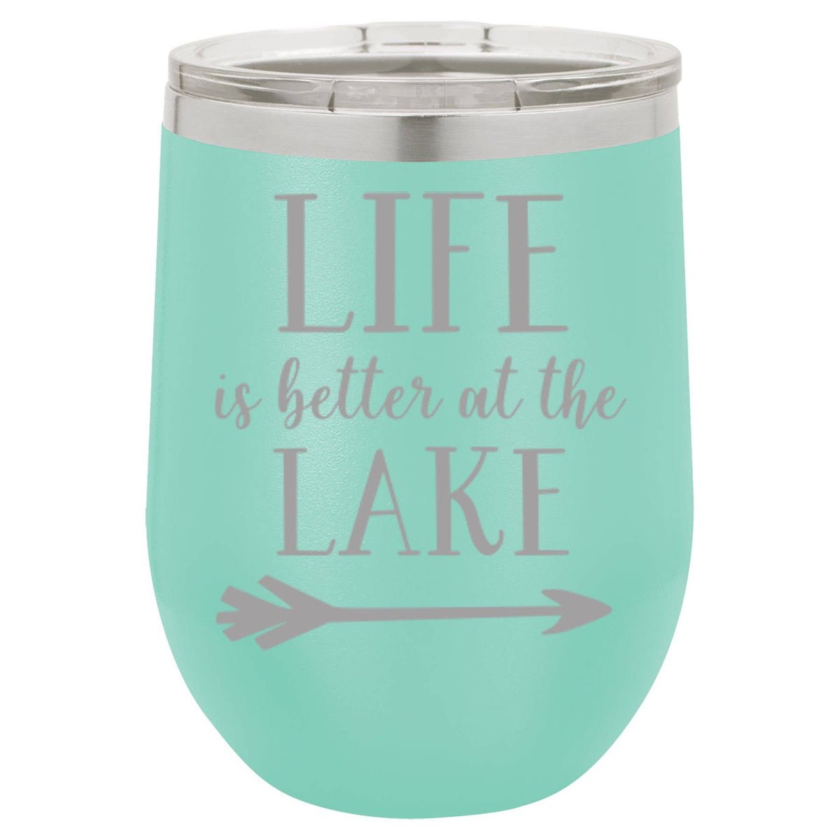 Insulated Wine Tumbler - 'Life Is Better At The Lake' - 12 oz.