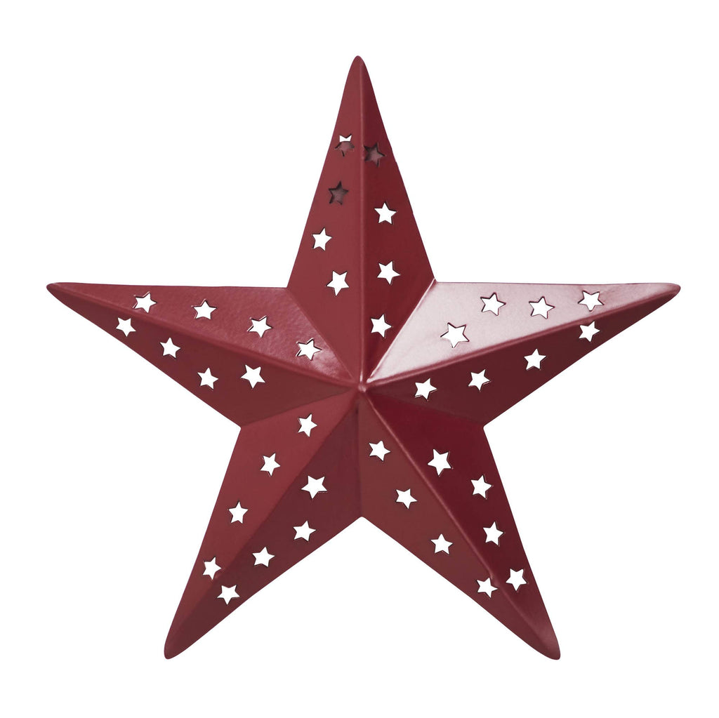 Metal Star Punched Burgundy 6x6