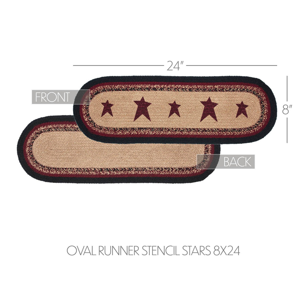 Connell Oval Table Runner Stencil Stars 8x24