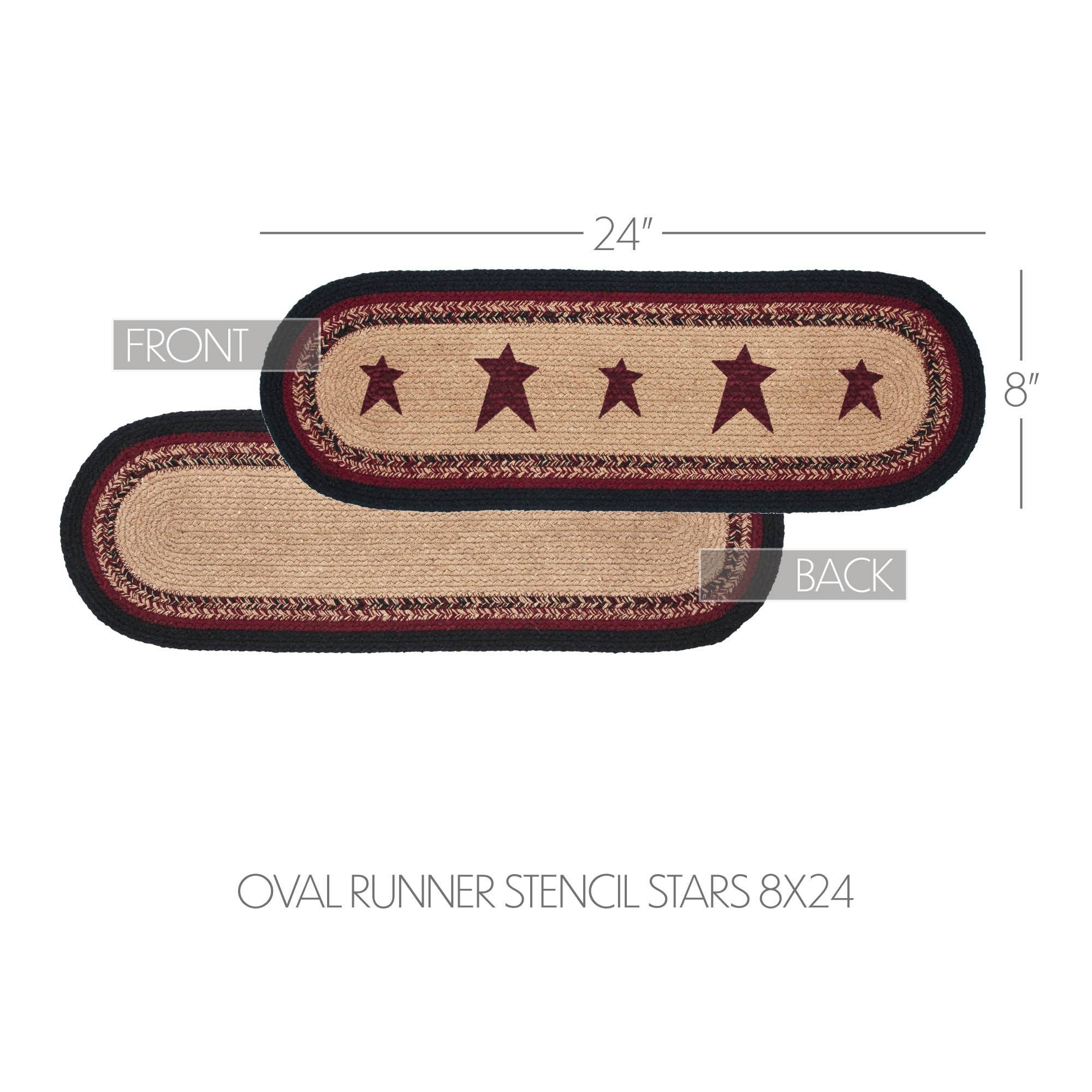 Connell Oval Table Runner Stencil Stars 8x24