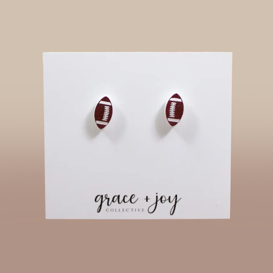 Football Stud Earring, Acrylic Earrings