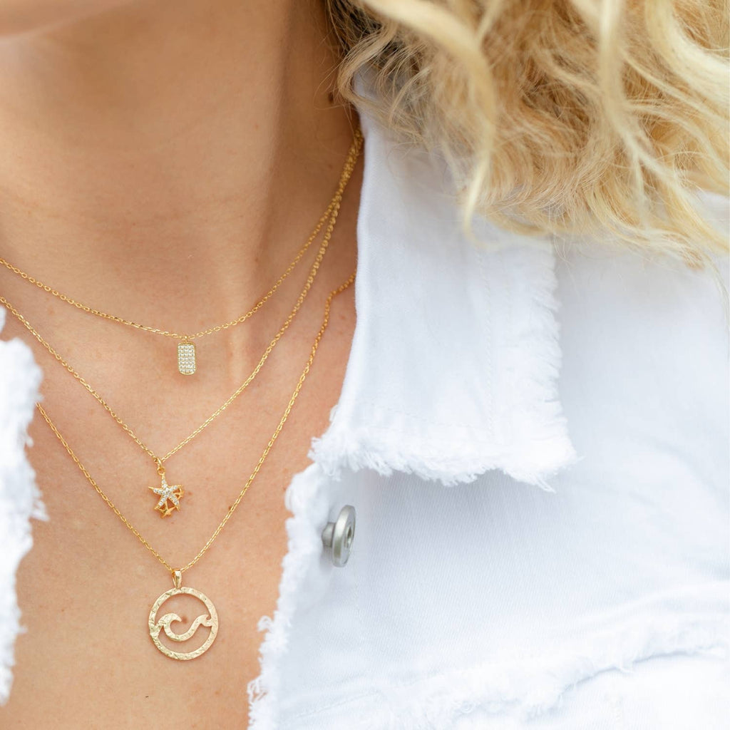 Sale - Double Wave Pendant Necklace