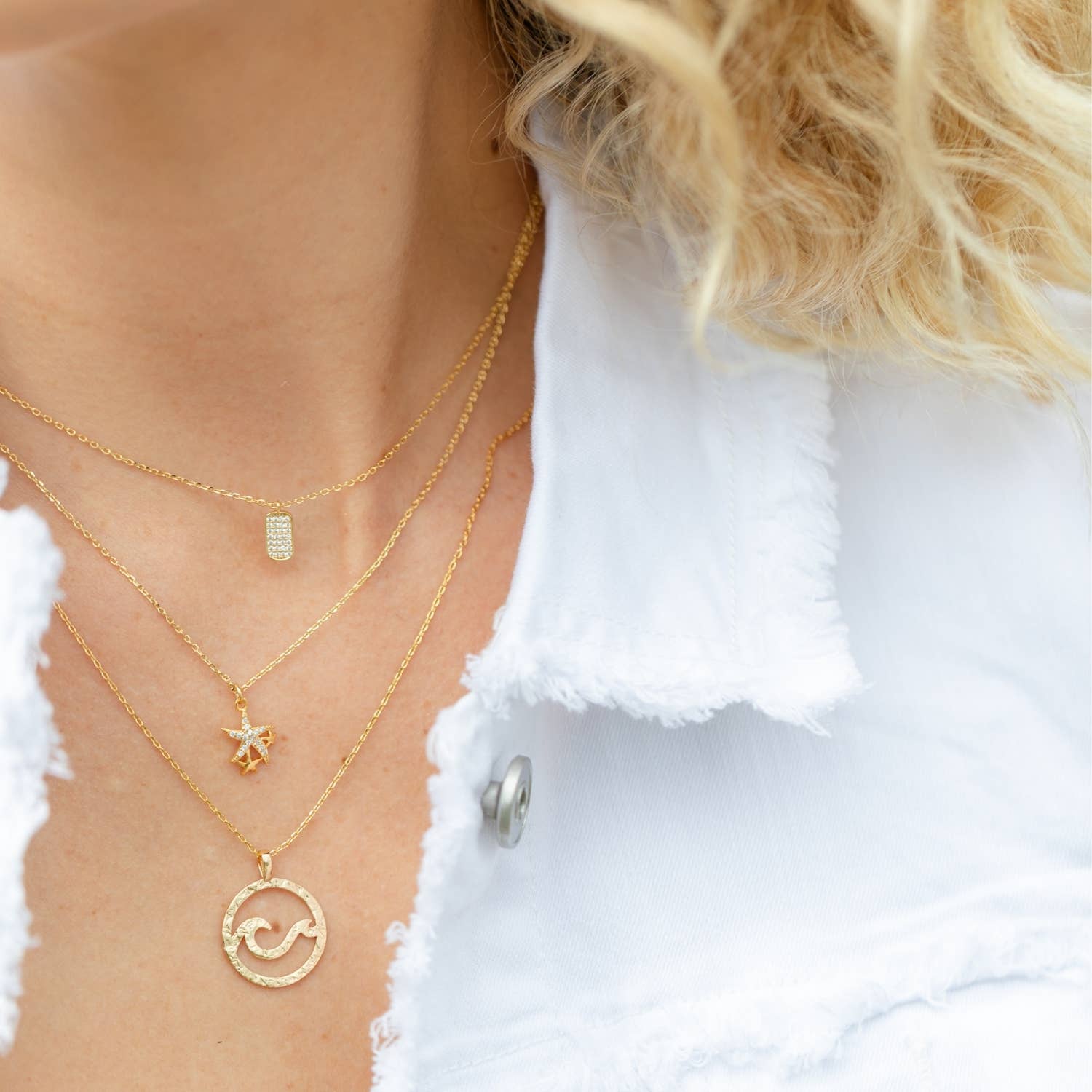 Sale - Double Wave Pendant Necklace