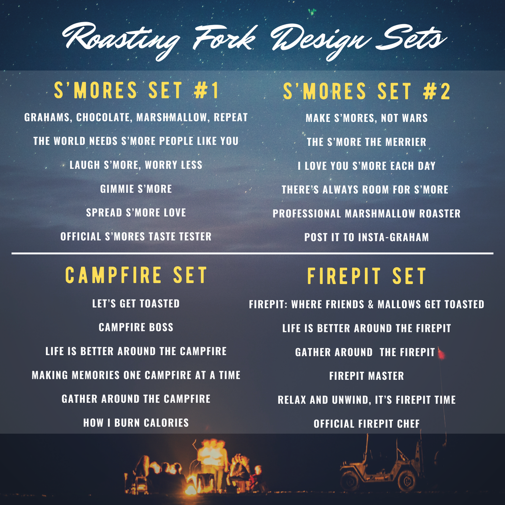 Engraved Campfire Roasting Fork - Fire Pit Marshmallow Fork