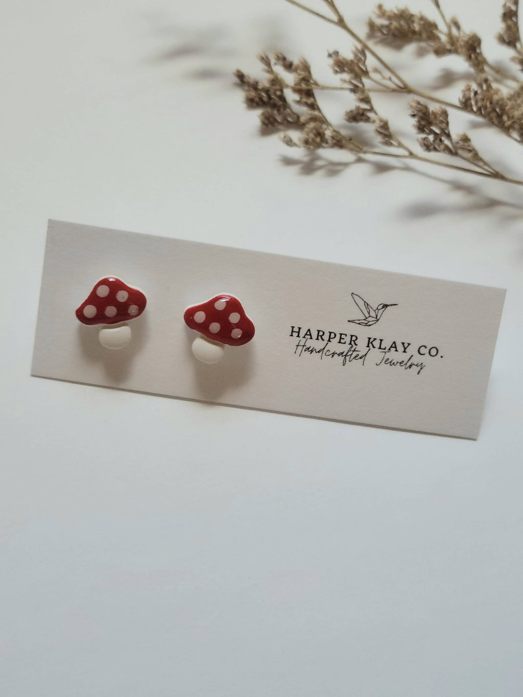 The Mushroom Studs- Fall Polymer Clay Earrings